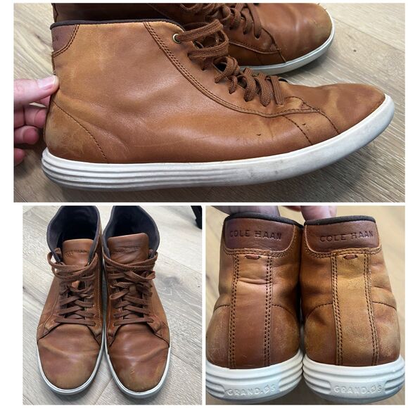 Cole Haan Men’s Chestnut Hightop Shoes Size 8.5 - Picture 1 of 8